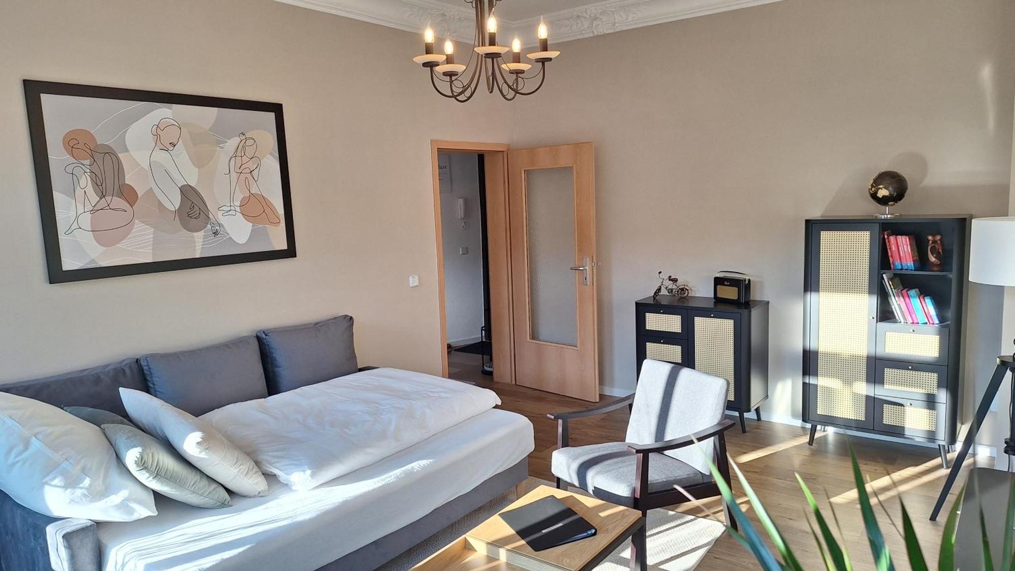 Stylisches Appartement Im Jugendstil-Viertel เคมนิตซ์ ภายนอก รูปภาพ